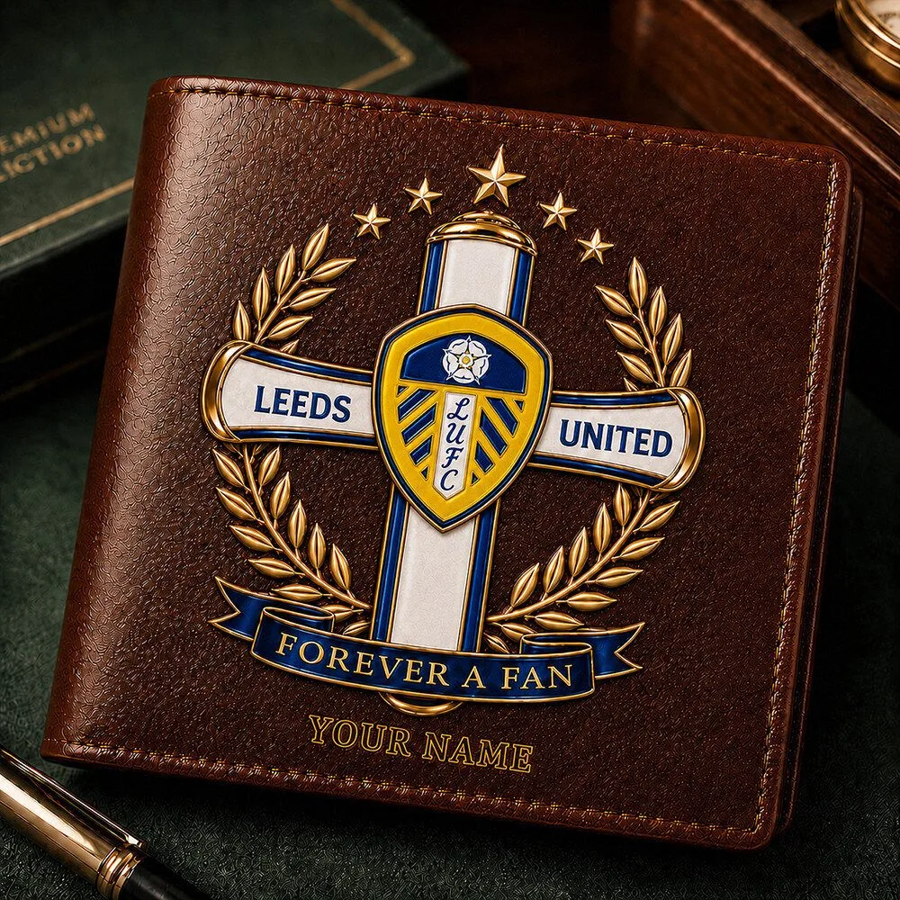 Leeds United Football Club Forever A Fan Personalized Leather Wallet