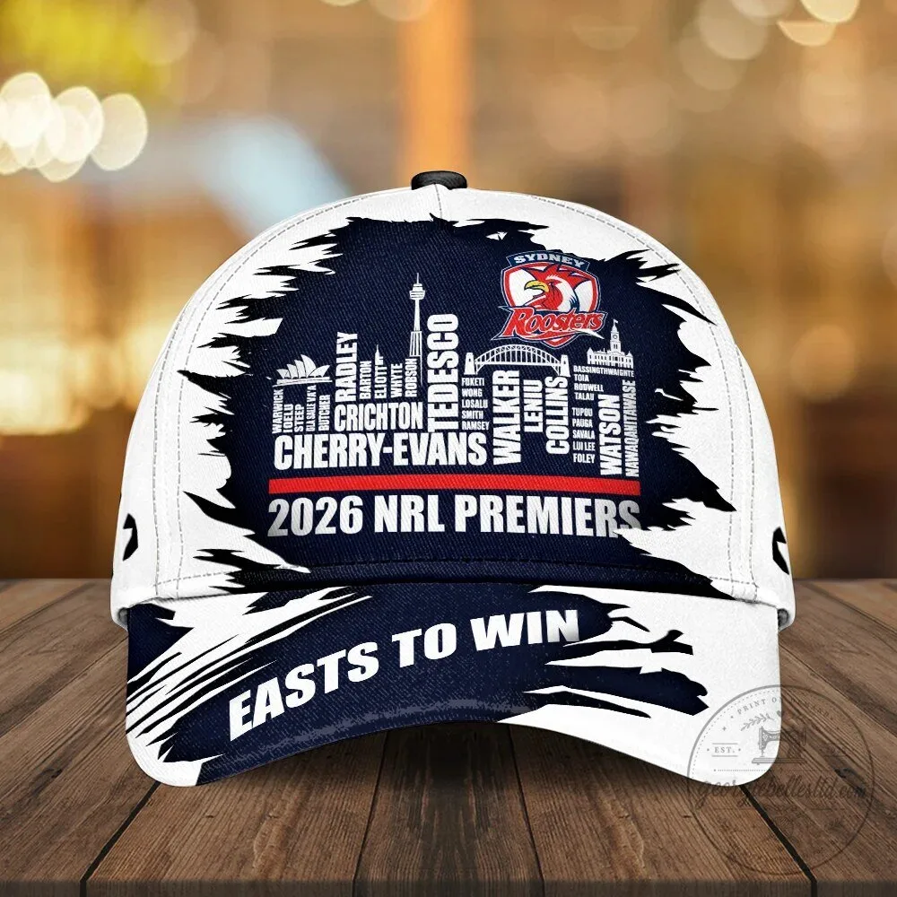 Sydney Roosters 2026 NRL Premiers Baseball Cap Hat 1 Sydney Roosters 2026 NRL Premiers Baseball Cap Hat