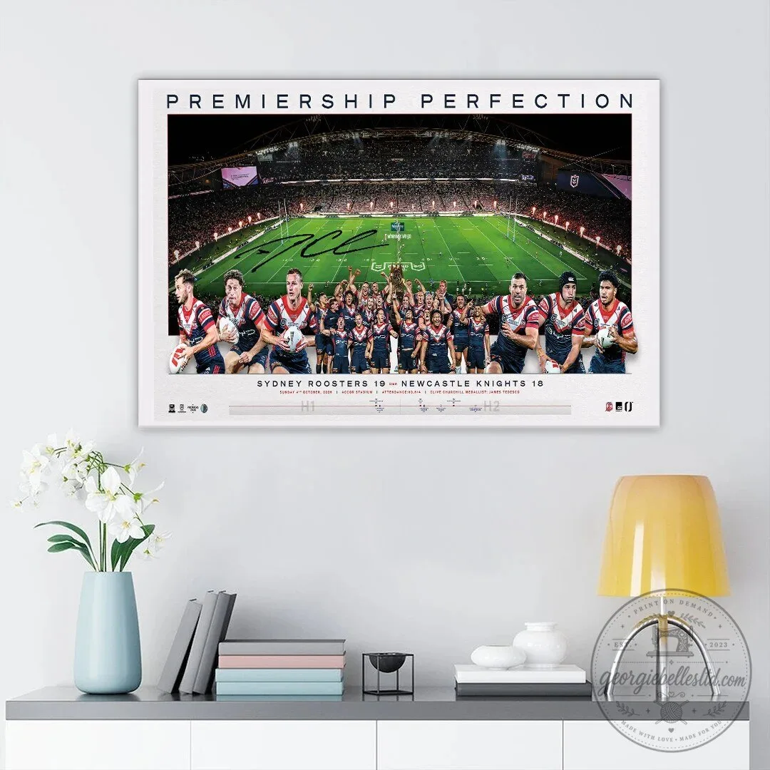 Sydney Roosters 2019 National Rugby League Premiers Premiership Perfection Canvas Wall Art