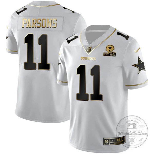 Limited Edition White Gold Vapor Jersey for Micah Parsons of the Dallas Cowboys 21 Limited Edition White Gold Vapor Jersey for Micah Parsons of the Dallas Cowboys