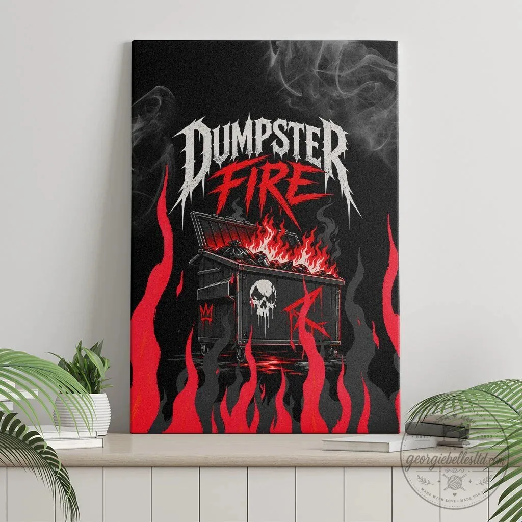 Dumpster Fire Everything is Fine Heavy Metal Flame Skull Sarcastic Canvas Wall Art 8 Dumpster Fire Everything is Fine Heavy Metal Flame Skull Sarcastic Canvas Wall Art