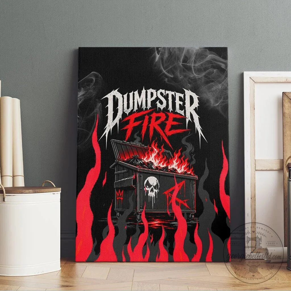 Dumpster Fire Everything is Fine Heavy Metal Flame Skull Sarcastic Canvas Wall Art 11 Dumpster Fire Everything is Fine Heavy Metal Flame Skull Sarcastic Canvas Wall Art