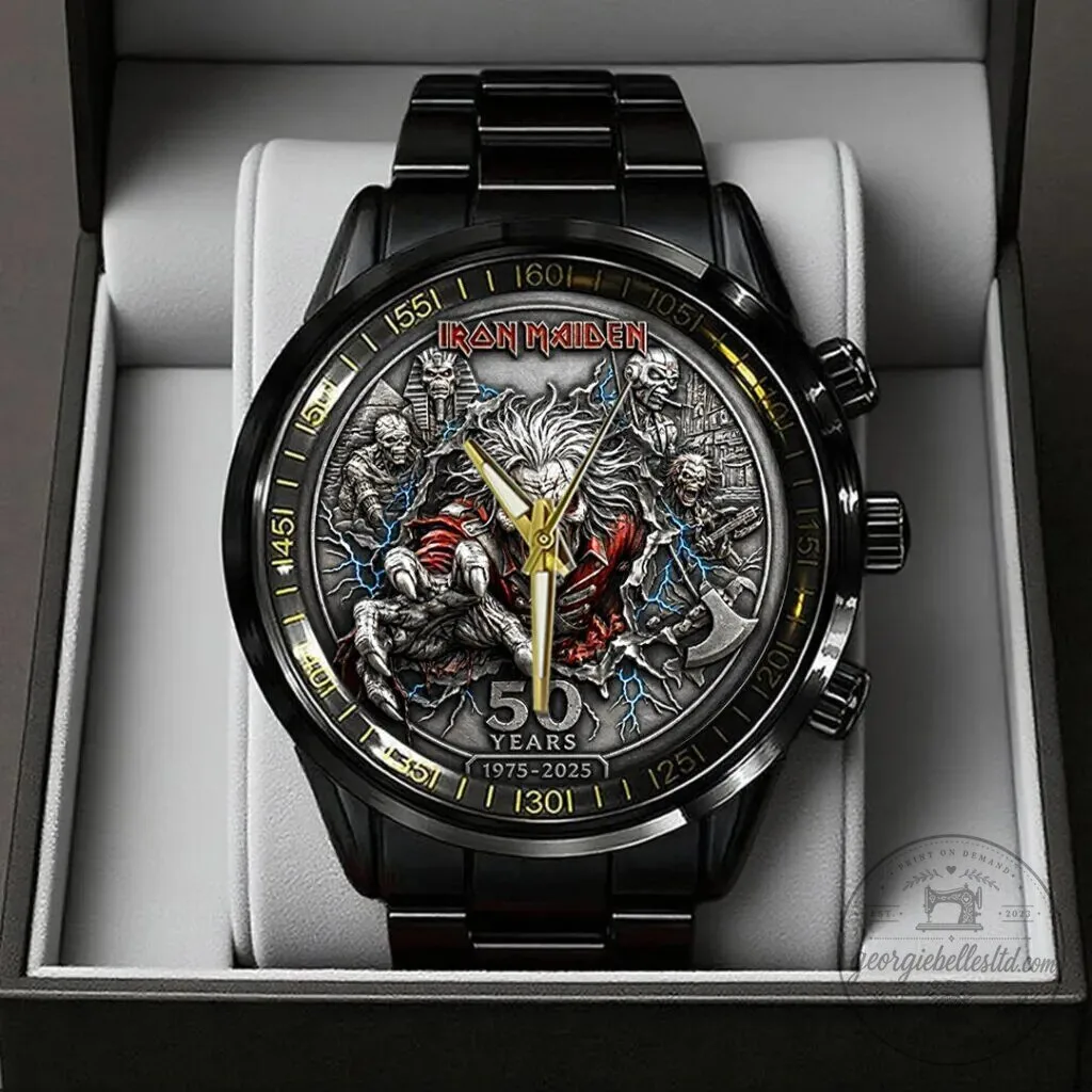 Iron Maiden 50th Anniversary Black Stainless Steel Chronograph Watch