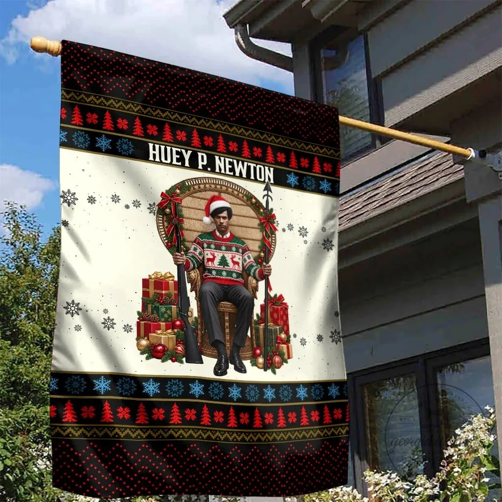 Huey P. Newton Black Panther Christmas Holiday Garden Flag 6 Huey P. Newton Black Panther Christmas Holiday Garden Flag