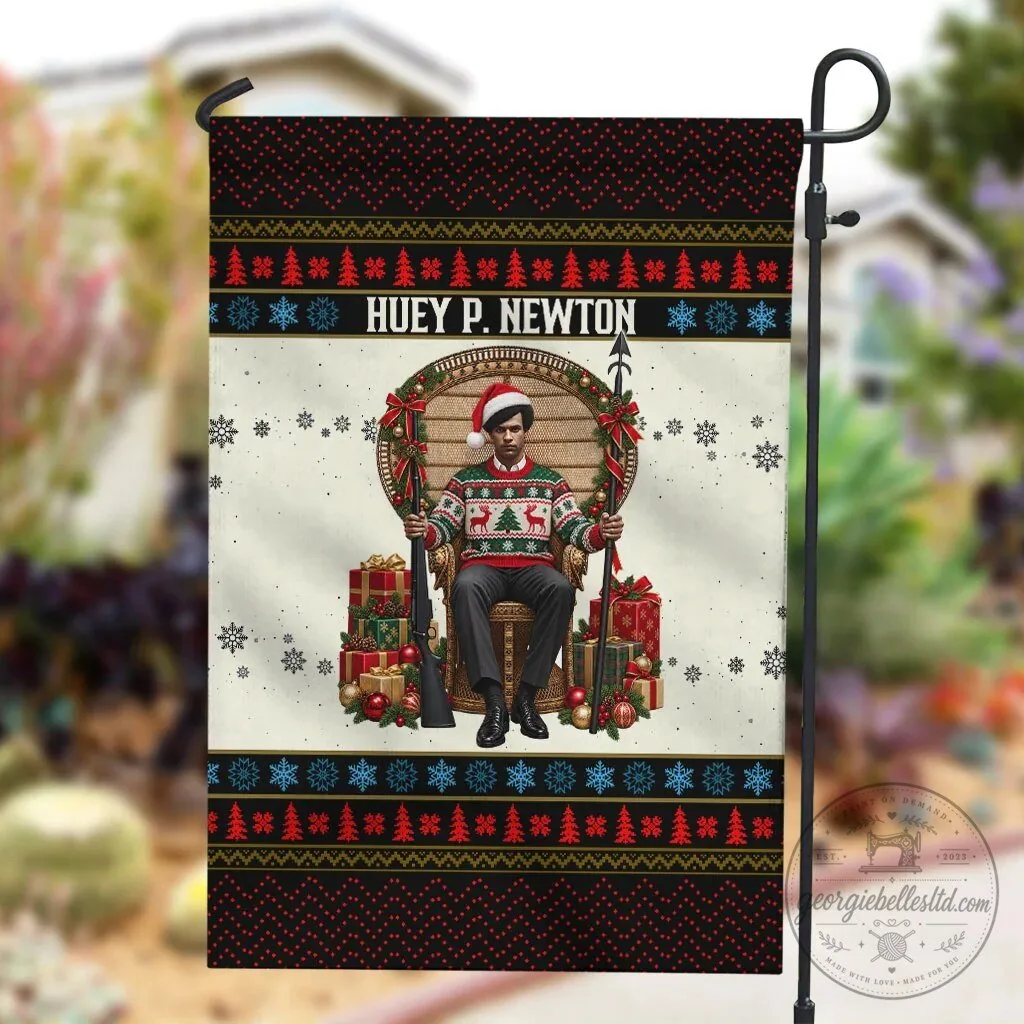 Huey P. Newton Black Panther Christmas Holiday Garden Flag 8 Huey P. Newton Black Panther Christmas Holiday Garden Flag