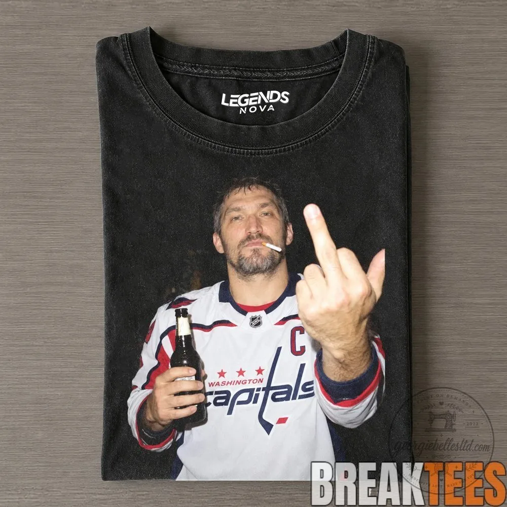 Washington Capitals Alex Ovechkin Middle Finger Beer Smoking Cigarette T-Shirt 1 Washington Capitals Alex Ovechkin Middle Finger Beer Smoking Cigarette T-Shirt
