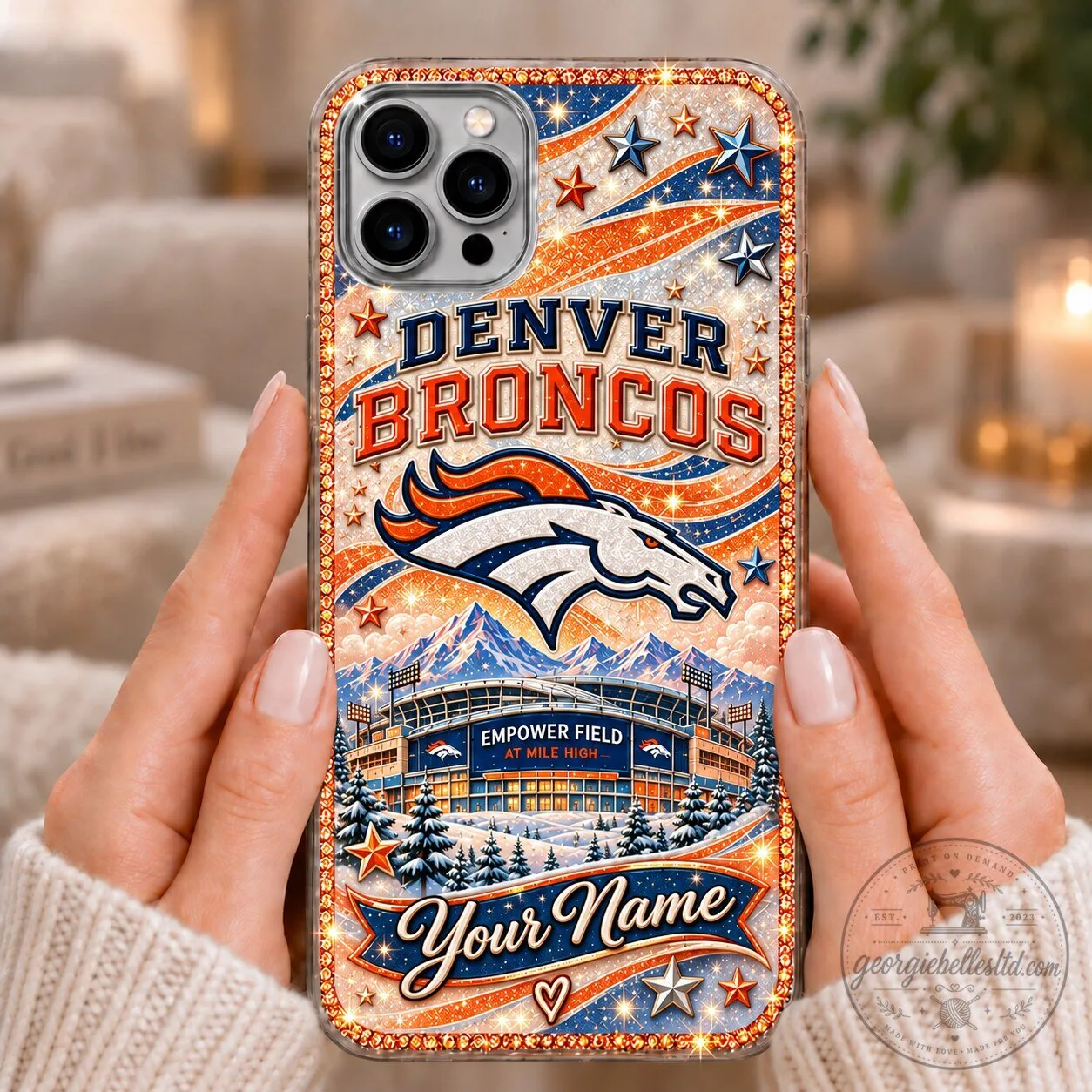 Denver Broncos Empower Field Mile High Personalized Phone Case