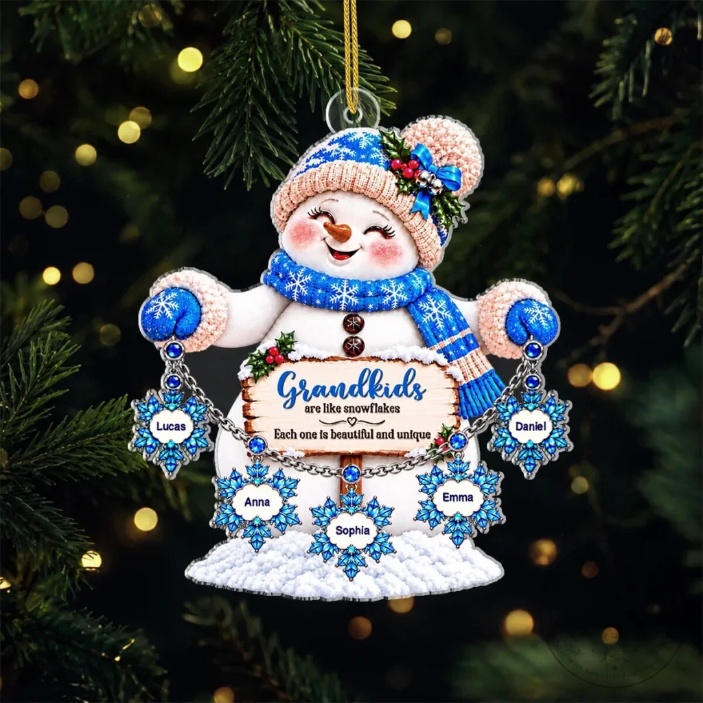 Personalized Grandkids Are Like Snowflakes Snowman Christmas Ornament Personalized Grandkids Are Like Snowflakes Snowman Christmas Ornament