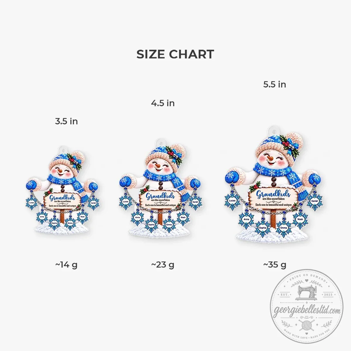 Personalized Grandkids Are Like Snowflakes Snowman Christmas Ornament 9 Personalized Grandkids Are Like Snowflakes Snowman Christmas Ornament