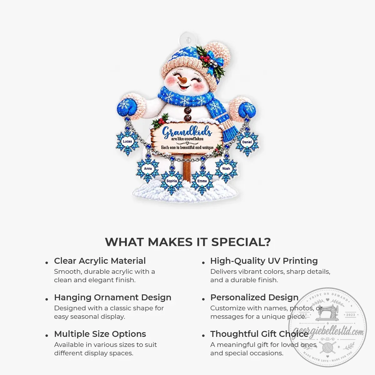 Personalized Grandkids Are Like Snowflakes Snowman Christmas Ornament 11 Personalized Grandkids Are Like Snowflakes Snowman Christmas Ornament