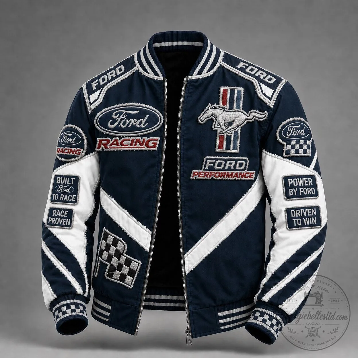 Ford Racing Performance Bomber Jacket with Embroidered Patches