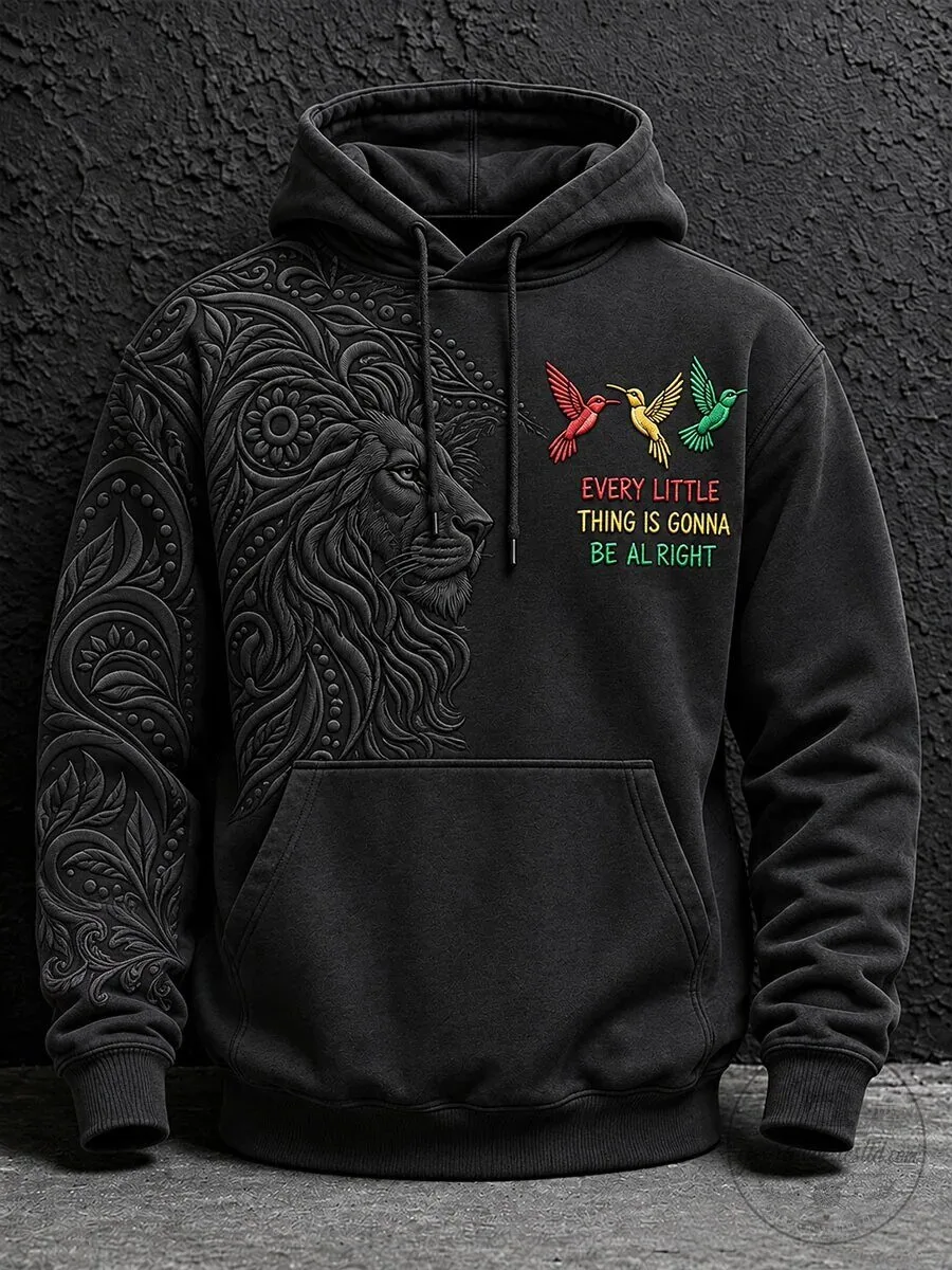 Every Little Thing Is Gonna Be Alright Hummingbird Lion Hoodie