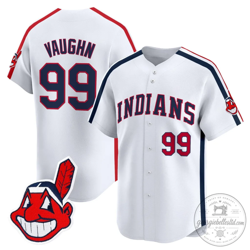 Cleveland Indians Ricky Vaughn 99 White Baseball Jersey Cleveland Indians Ricky Vaughn 99 White Baseball Jersey