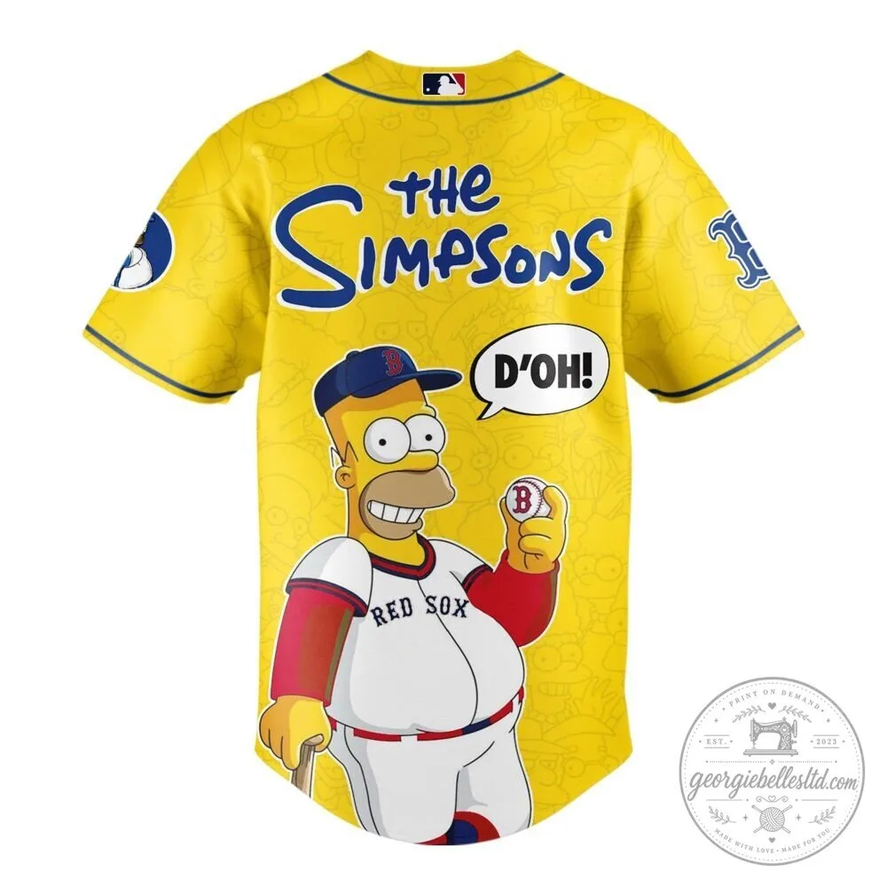 Boston Red Sox The Simpsons Homer Simpson Baseball Jersey 5 Boston Red Sox The Simpsons Homer Simpson Baseball Jersey