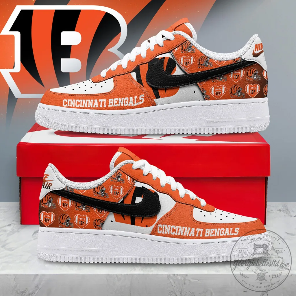 Cincinnati Bengals NFL Football Team Custom Designed Sneakers Shoes Cincinnati Bengals NFL Football Team Custom Designed Sneakers Shoes
