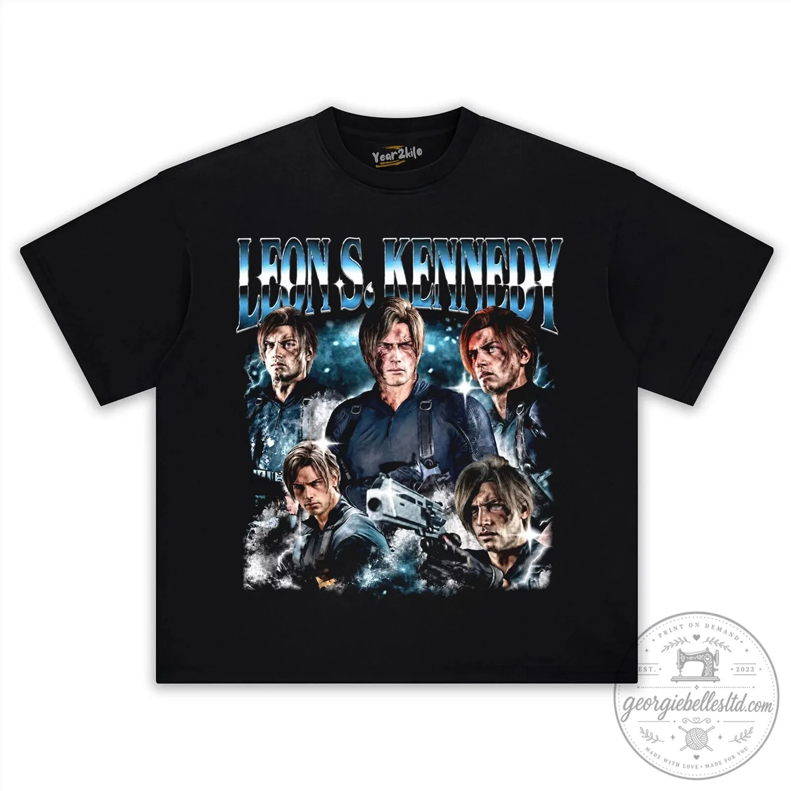 Leon S. Kennedy Resident Evil 4 Video Game Character T-Shirt 9 Leon S. Kennedy Resident Evil 4 Video Game Character T-Shirt