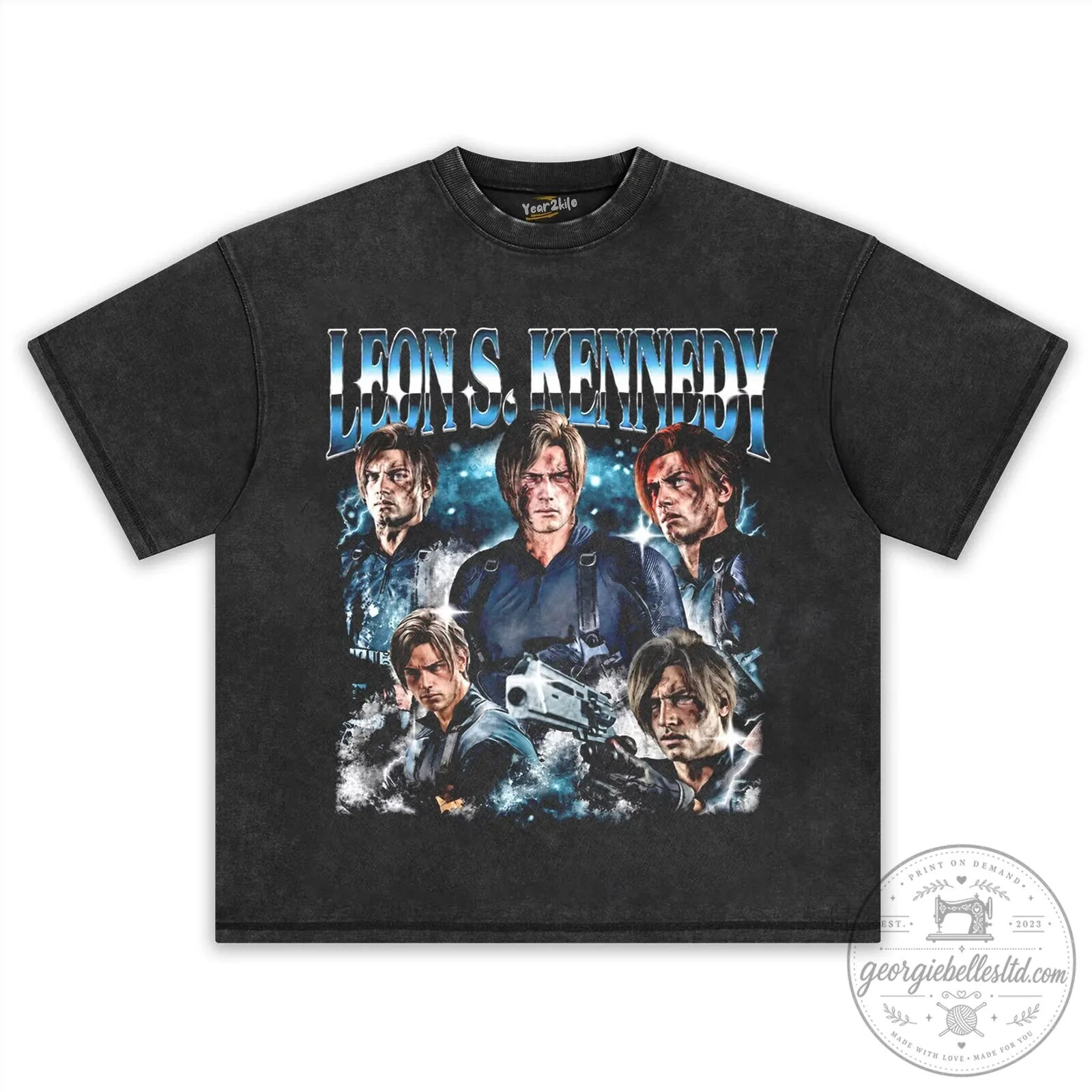 Leon S. Kennedy Resident Evil 4 Video Game Character T-Shirt 10 Leon S. Kennedy Resident Evil 4 Video Game Character T-Shirt