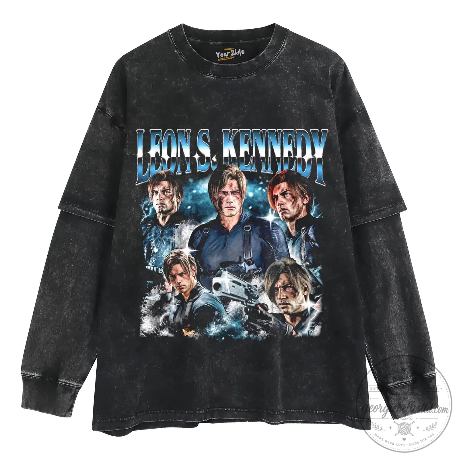 Leon S. Kennedy Resident Evil 4 Video Game Character T-Shirt 12 Leon S. Kennedy Resident Evil 4 Video Game Character T-Shirt
