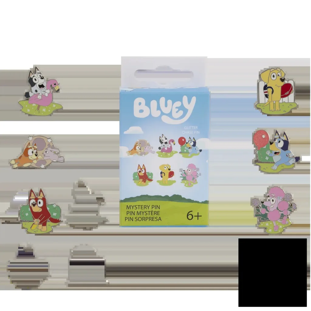 Bluey Characters Mystery Box Glitter Chase Enamel Pin Badge Bluey Characters Mystery Box Glitter Chase Enamel Pin Badge