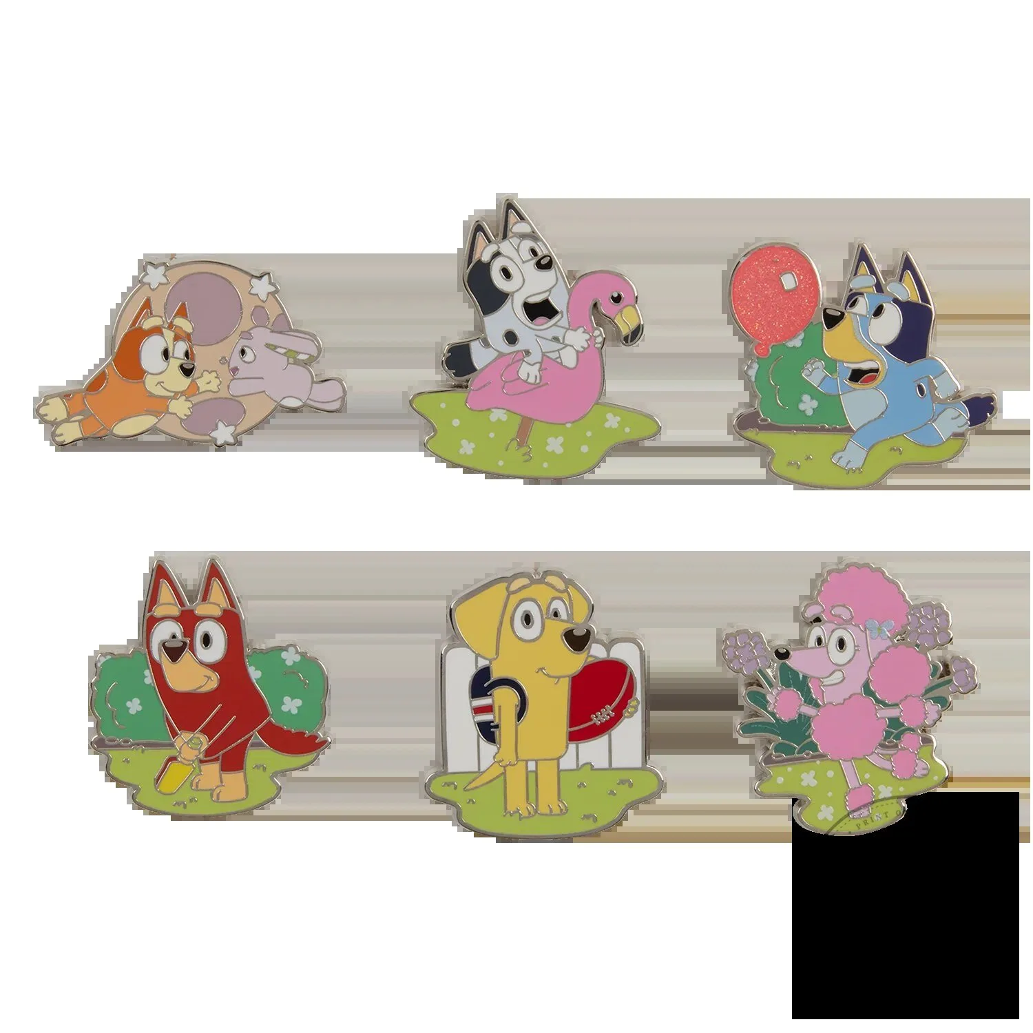Bluey Characters Mystery Box Glitter Chase Enamel Pin Badge 6 Bluey Characters Mystery Box Glitter Chase Enamel Pin Badge