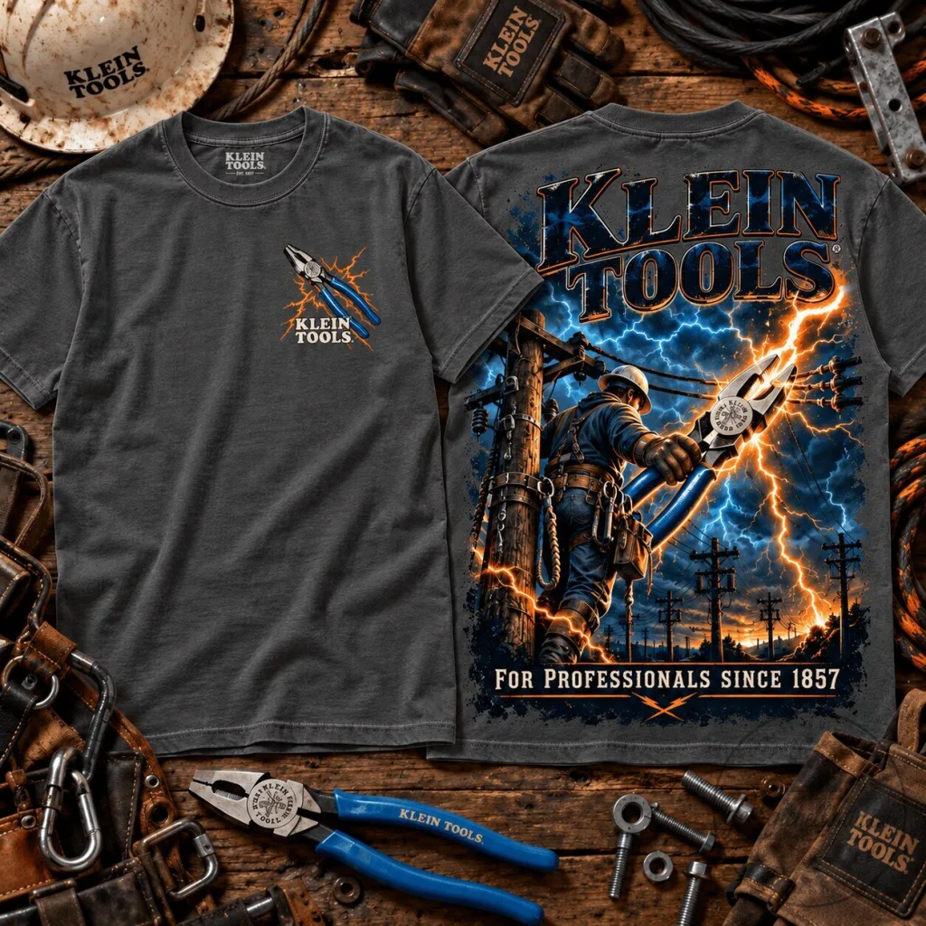 Klein Tools Electrician Thunderstorm Power Graphic T-Shirt for Professionals Klein Tools Electrician Thunderstorm Power Graphic T-Shirt for Professionals