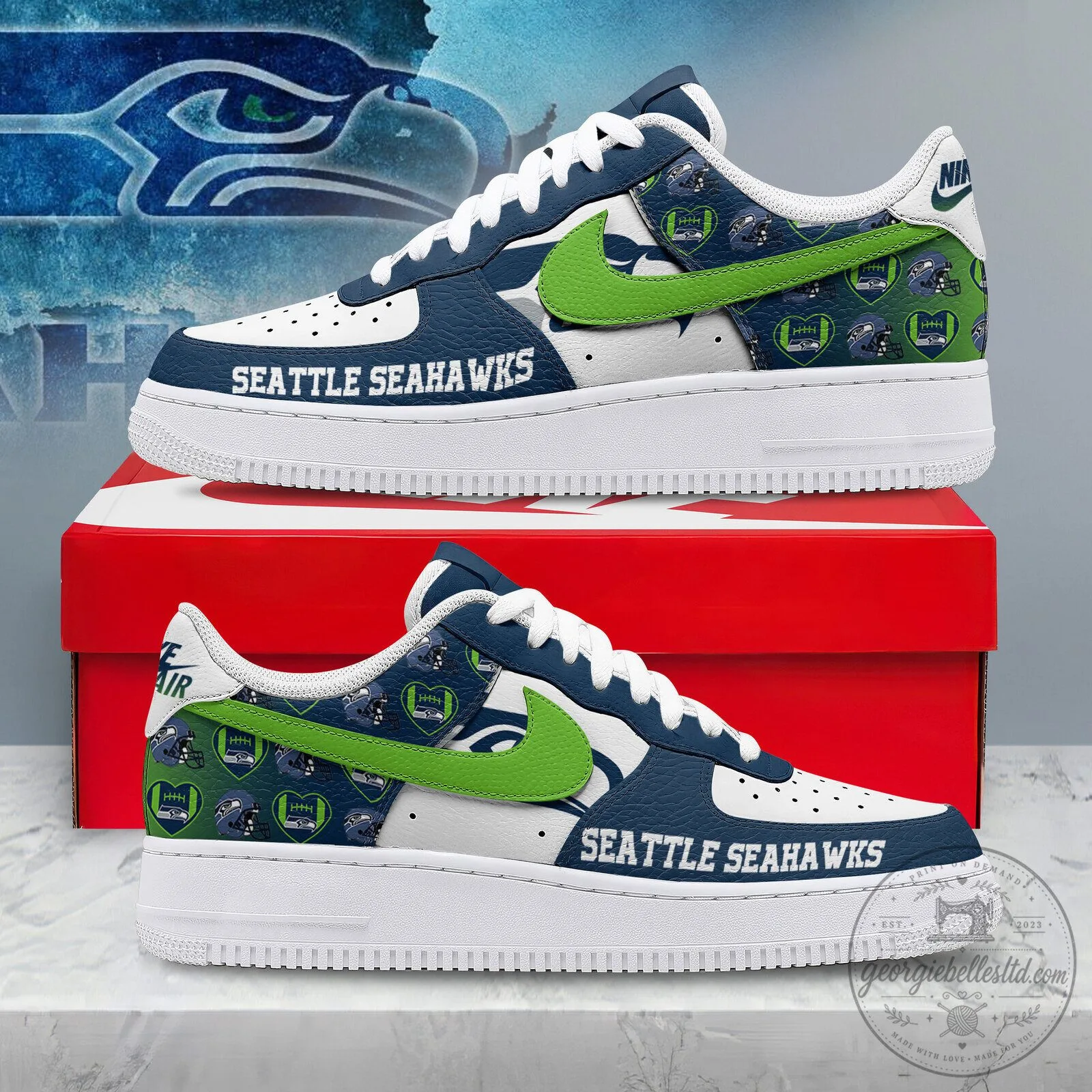 Athletic Shoes featuring the Seattle Seahawks NFL Team Logo 1 Athletic Shoes featuring the Seattle Seahawks NFL Team Logo