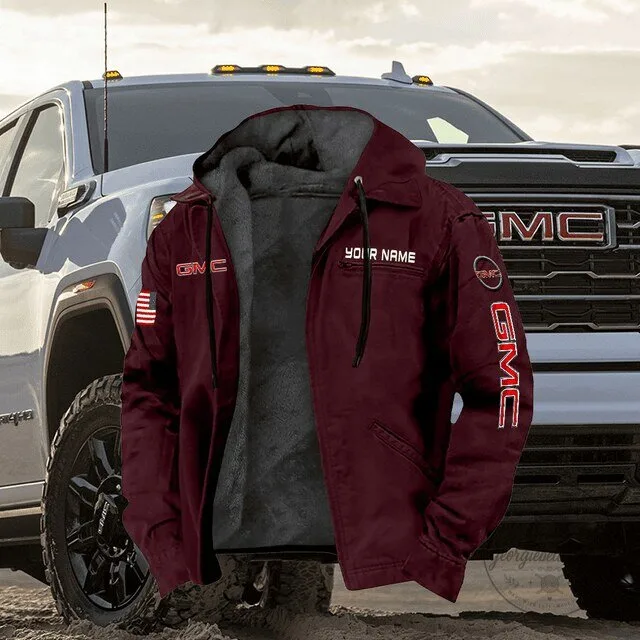 GMC Sierra Truck Custom Name Maroon Full-Zip Winter Jacket 1 GMC Sierra Truck Custom Name Maroon Full-Zip Winter Jacket