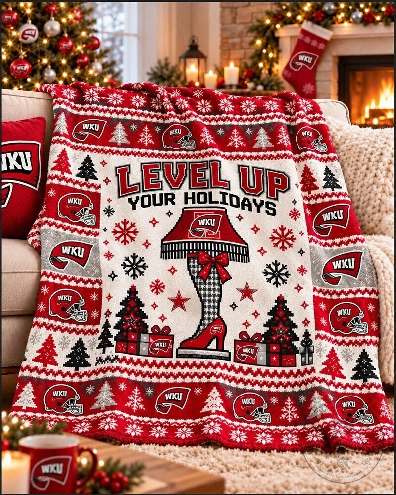 Western Kentucky Hilltoppers Level Up Your Holidays Christmas Blanket