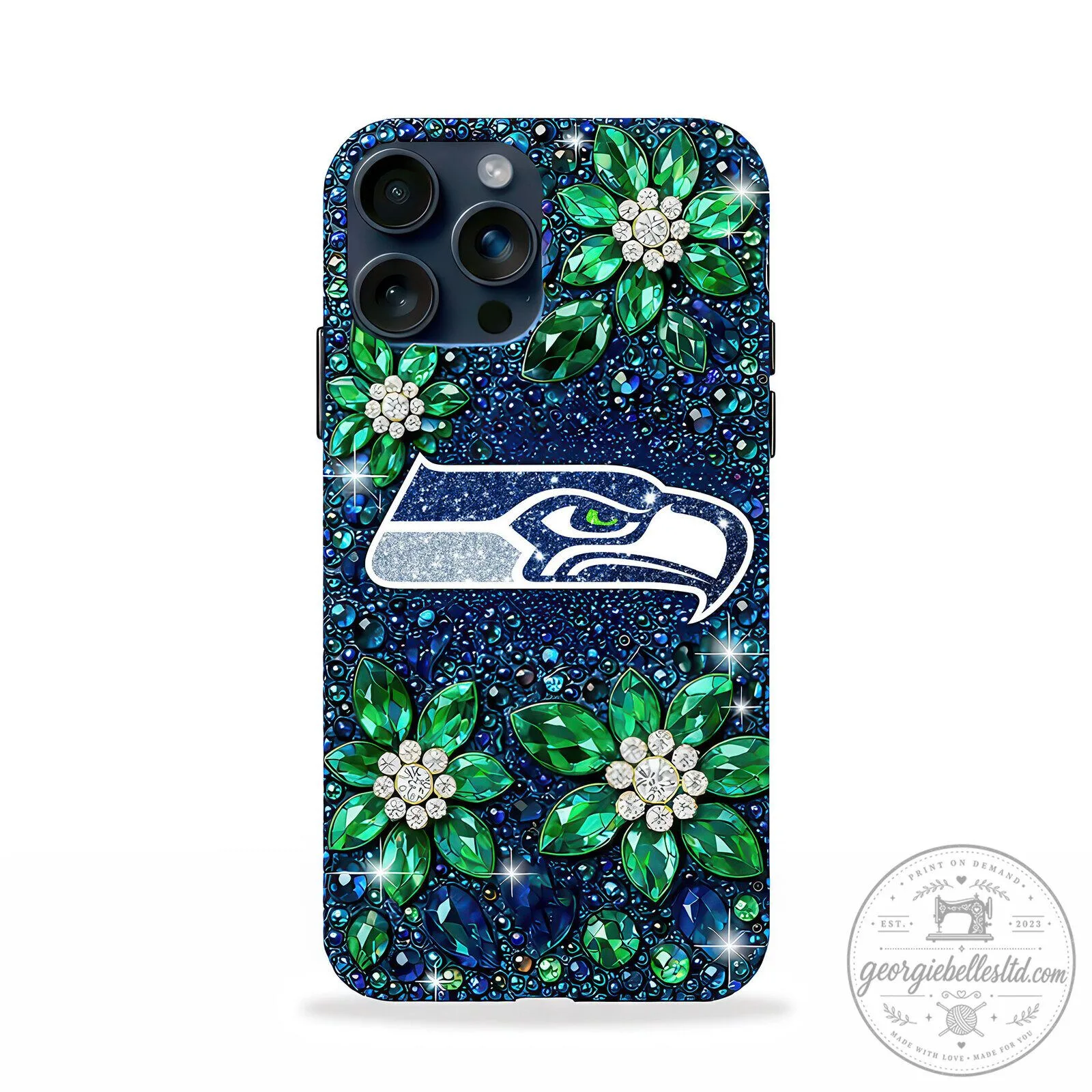 Seattle Seahawks NFL Football Team Rhinestone Flowers Luxury Phone Case 1 Seattle Seahawks NFL Football Team Rhinestone Flowers Luxury Phone Case