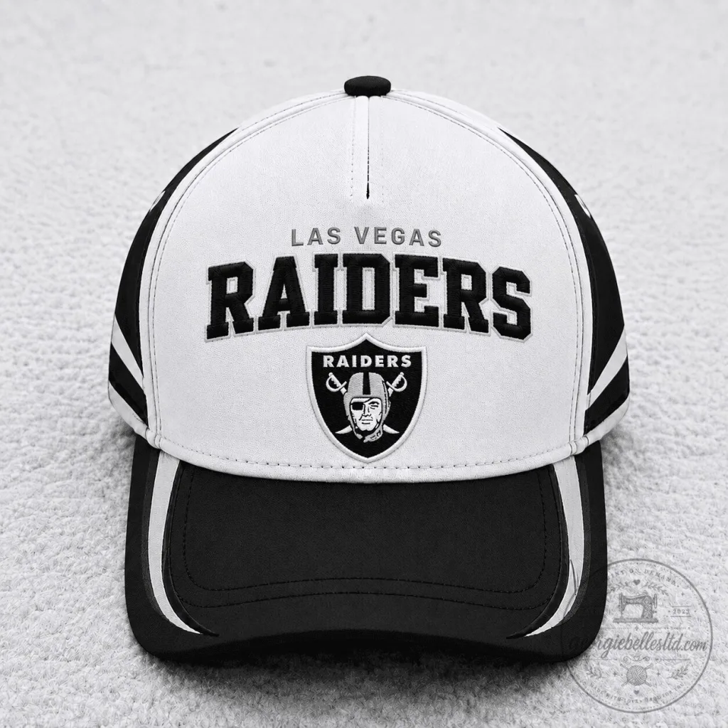 Las Vegas Raiders Black and White Football Team Logo Baseball Cap Hat Las Vegas Raiders Black and White Football Team Logo Baseball Cap Hat