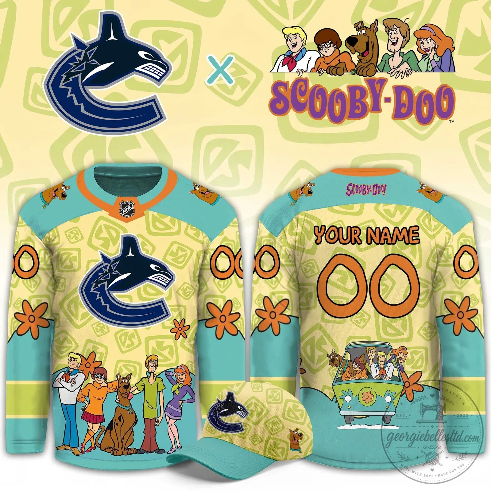 Vancouver Canucks Scooby-Doo Mystery Machine Custom Hockey Jersey