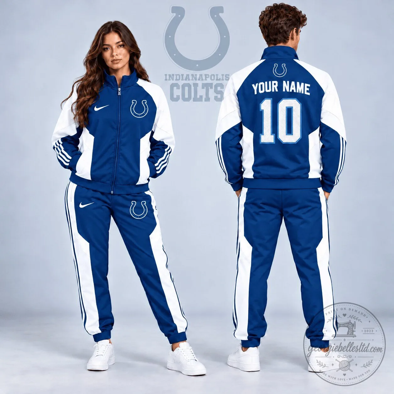 Indianapolis Colts Personalized Name and Number Colorblock Full Zip Jacket 1 Indianapolis Colts Personalized Name and Number Colorblock Full Zip Jacket