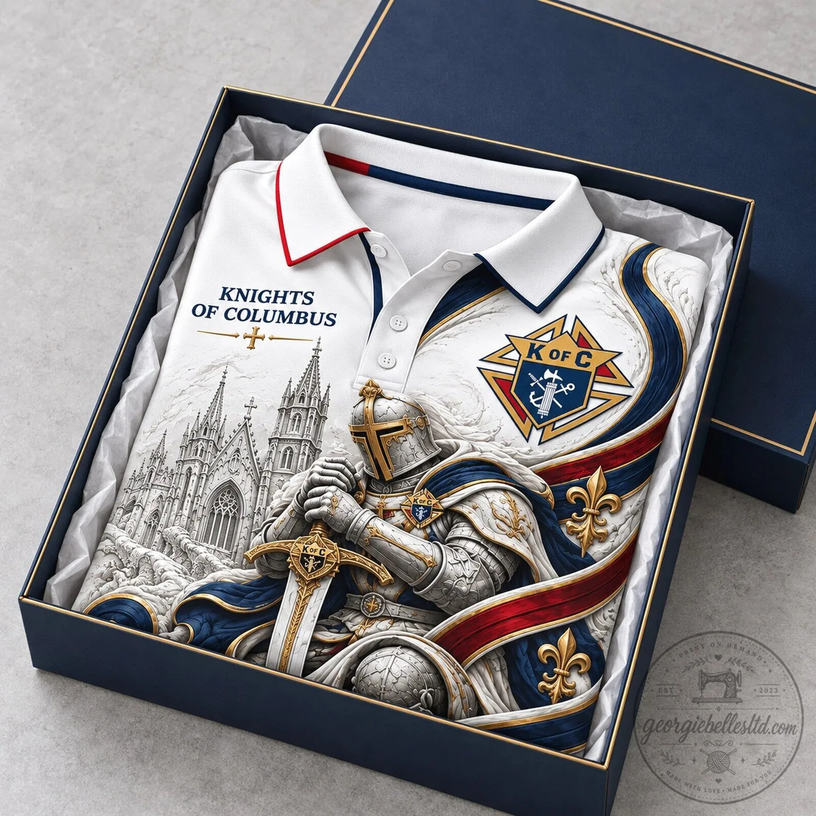 Knights of Columbus Emblem and Knight Templar Polo Shirt 4 Knights of Columbus Emblem and Knight Templar Polo Shirt