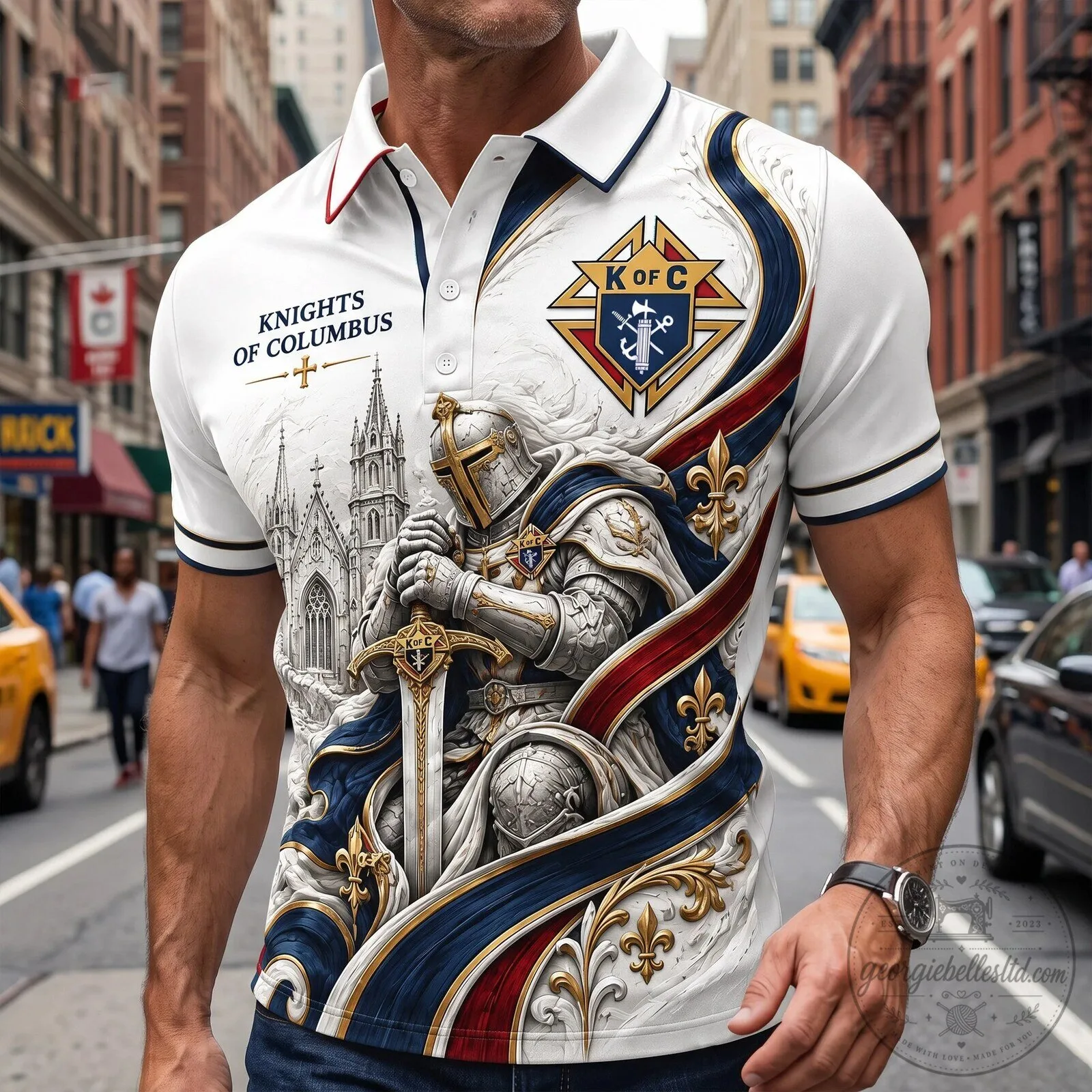 Knights of Columbus Emblem and Knight Templar Polo Shirt 5 Knights of Columbus Emblem and Knight Templar Polo Shirt
