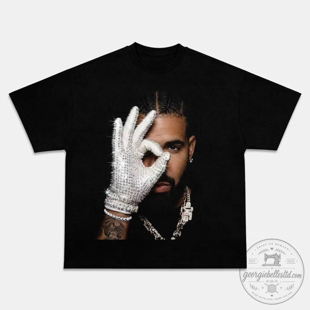 Black T-Shirt with Graphic Art of Drake's Iceman 2026 Album Cover Black T-Shirt with Graphic Art of Drake's Iceman 2026 Album Cover