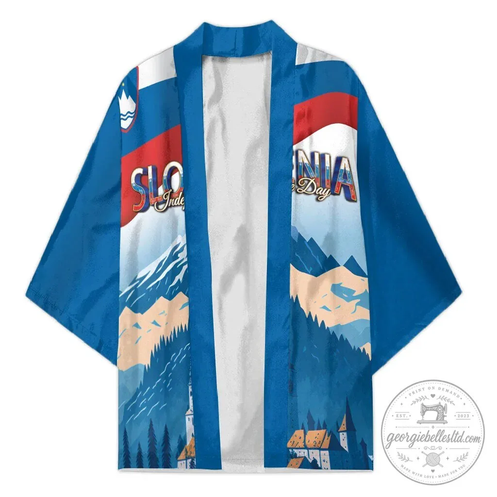 Slovenia Independence Day Lake Bled Julian Alps Landscape Kimono Robe
