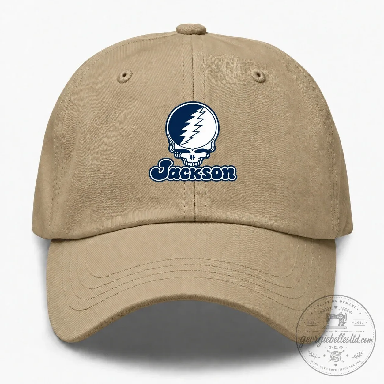 Jackson Stealie Skull Grateful Dead Inspired Embroidered Dad Hat