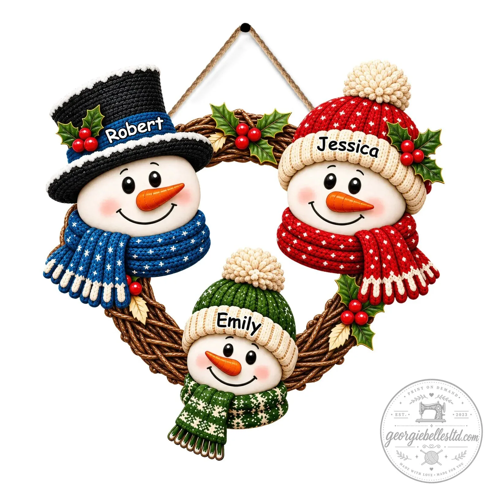 Personalized Snowman Family Christmas Wreath Wooden Sign Holiday Decor 9 Personalized Snowman Family Christmas Wreath Wooden Sign Holiday Decor