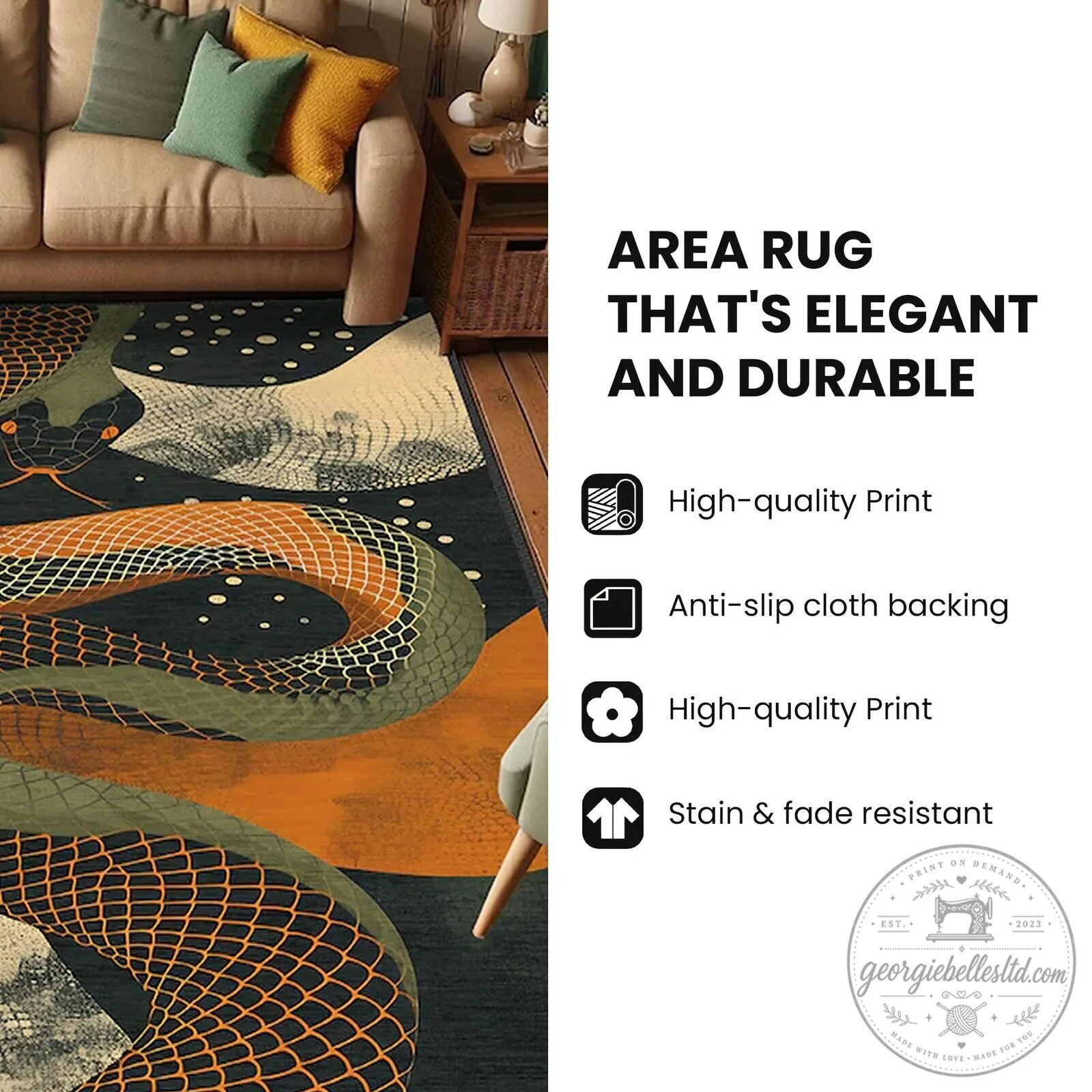 Forest Deer Drinking Water Hidden Pond Nature Scene Area Rug 5 Forest Deer Drinking Water Hidden Pond Nature Scene Area Rug