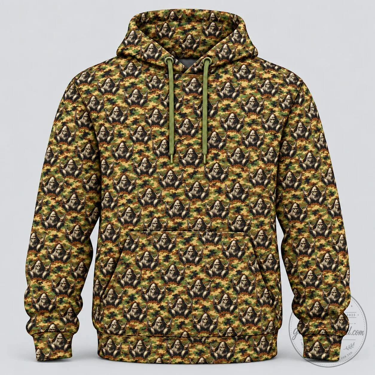 Bigfoot Rock and Roll Camouflage Pattern All-Over Print Hoodie 6 Bigfoot Rock and Roll Camouflage Pattern All-Over Print Hoodie