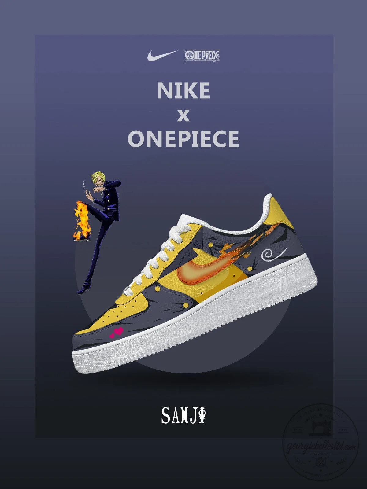 One Piece Sanji Black Leg Pirate Anime Custom Nike Sneakers Shoes 1 One Piece Sanji Black Leg Pirate Anime Custom Nike Sneakers Shoes