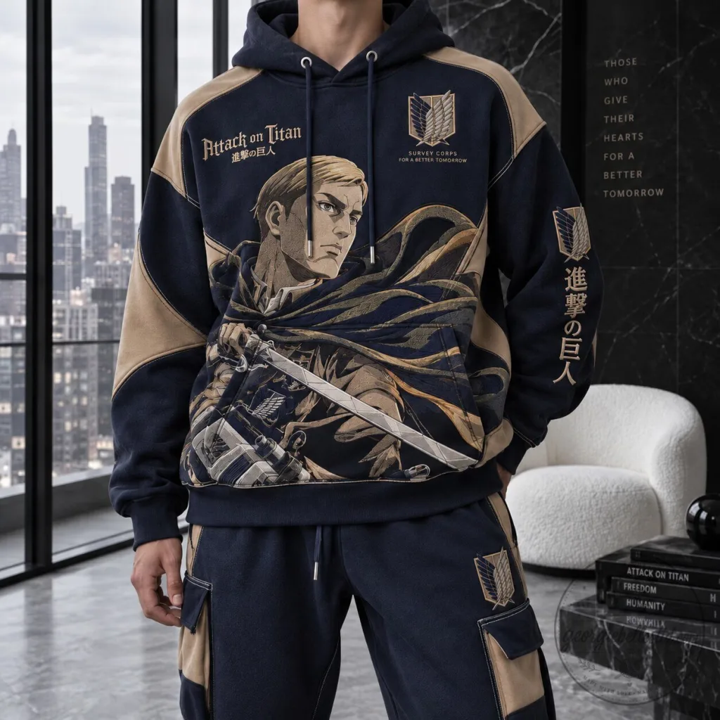 Attack on Titan Erwin Smith Survey Corps Anime Hoodie Attack on Titan Erwin Smith Survey Corps Anime Hoodie