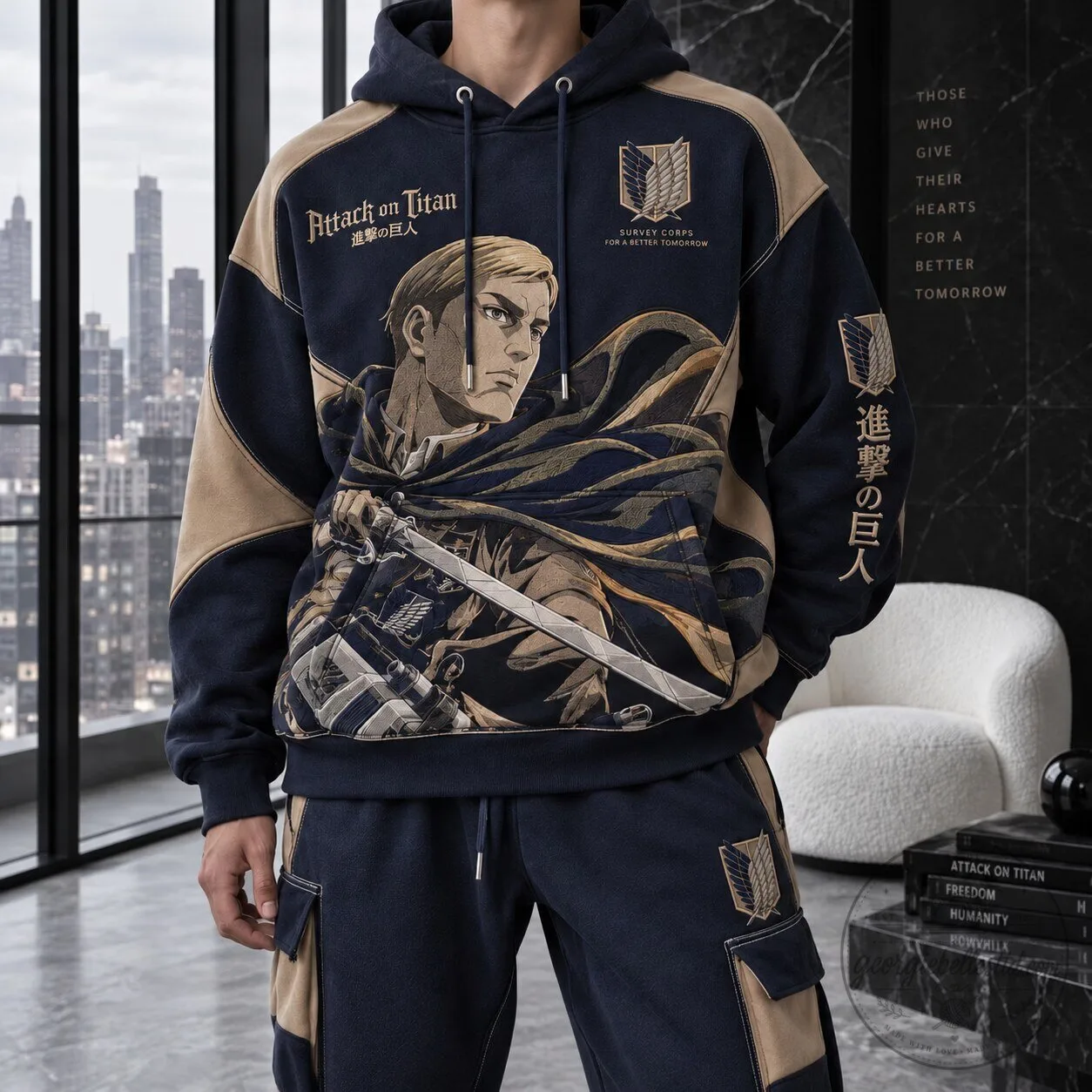 Attack on Titan Erwin Smith Survey Corps Anime Hoodie 1 Attack on Titan Erwin Smith Survey Corps Anime Hoodie