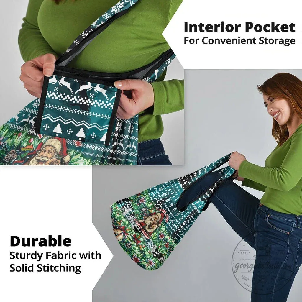 Funny Santa Claus Christmas I Came I Saw I Left Early Reusable Grocery Bag 12 Funny Santa Claus Christmas I Came I Saw I Left Early Reusable Grocery Bag