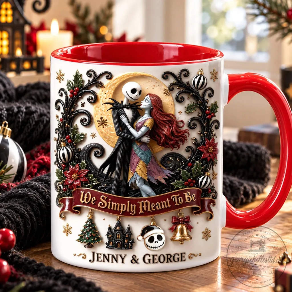 Nightmare Before Christmas Jack and Sally We Simply Meant To Be Coffee Mug Nightmare Before Christmas Jack and Sally We Simply Meant To Be Coffee Mug