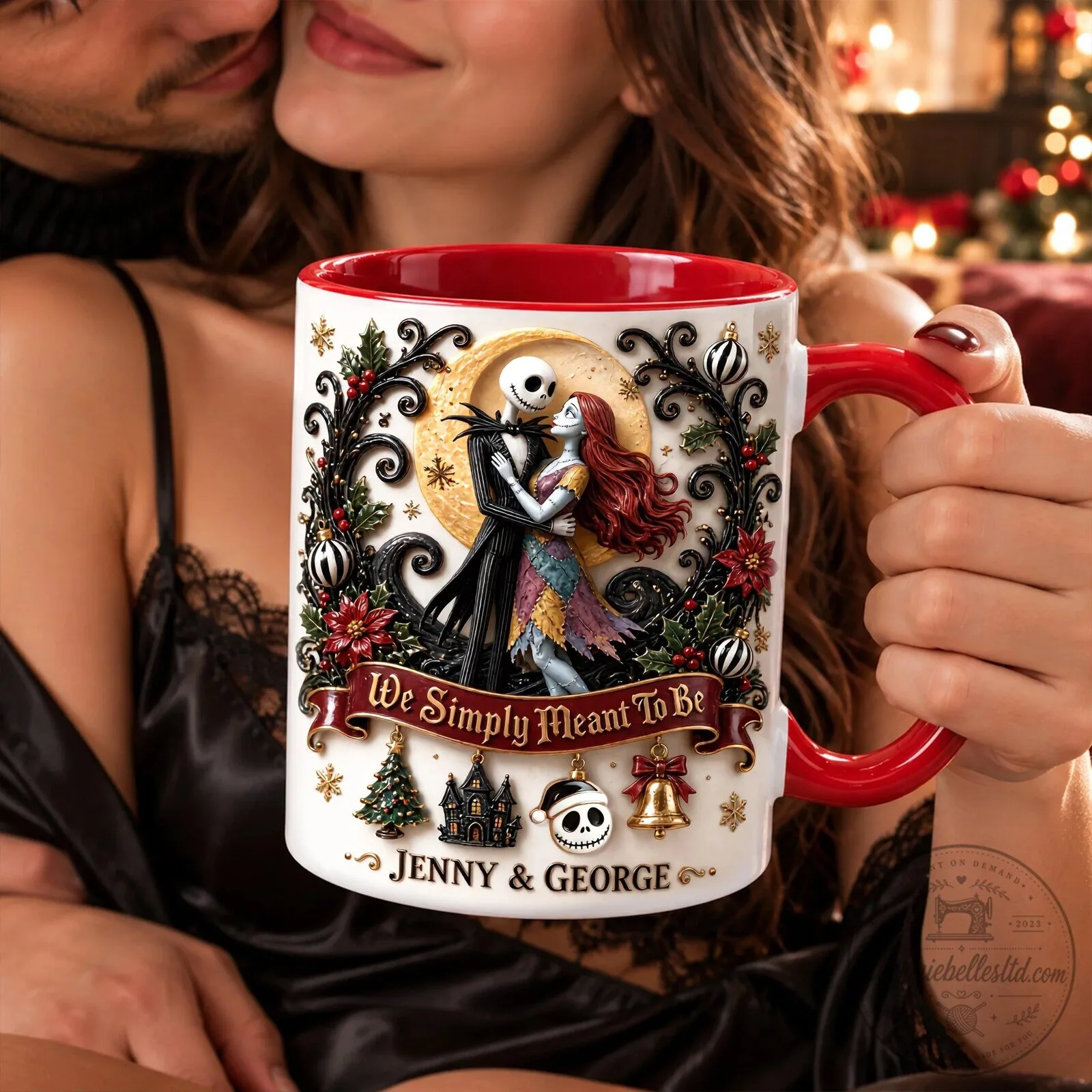 Nightmare Before Christmas Jack and Sally We Simply Meant To Be Coffee Mug 5 Nightmare Before Christmas Jack and Sally We Simply Meant To Be Coffee Mug