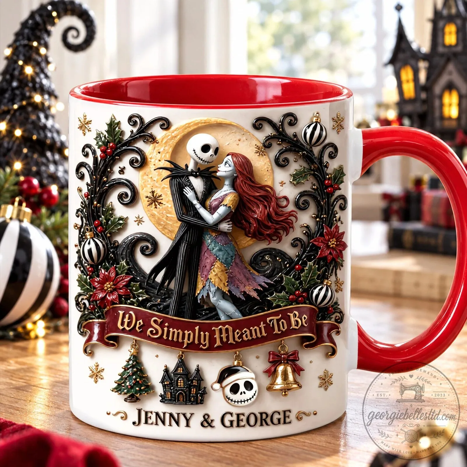 Nightmare Before Christmas Jack and Sally We Simply Meant To Be Coffee Mug 6 Nightmare Before Christmas Jack and Sally We Simply Meant To Be Coffee Mug