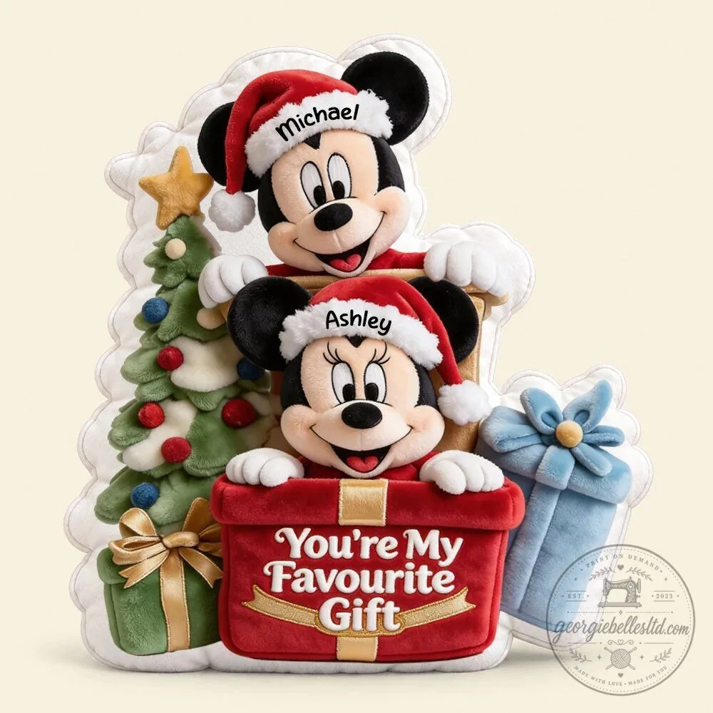 Personalized Mickey and Minnie Mouse Christmas Couple's Favorite Gift Pillow 5 Personalized Mickey and Minnie Mouse Christmas Couple