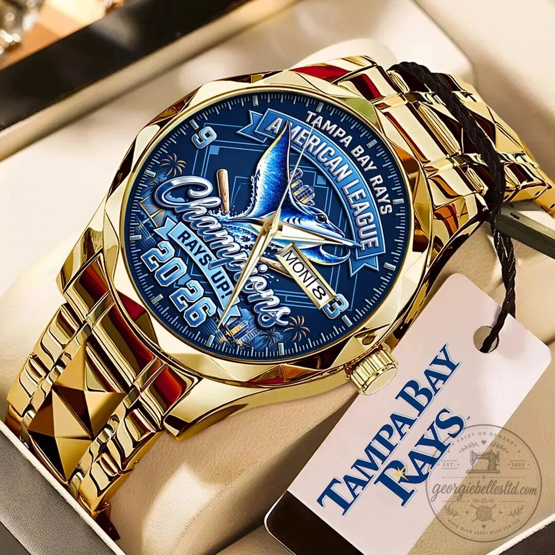 Tampa Bay Rays 2026 American League Champions Gold Tone Quartz Watch