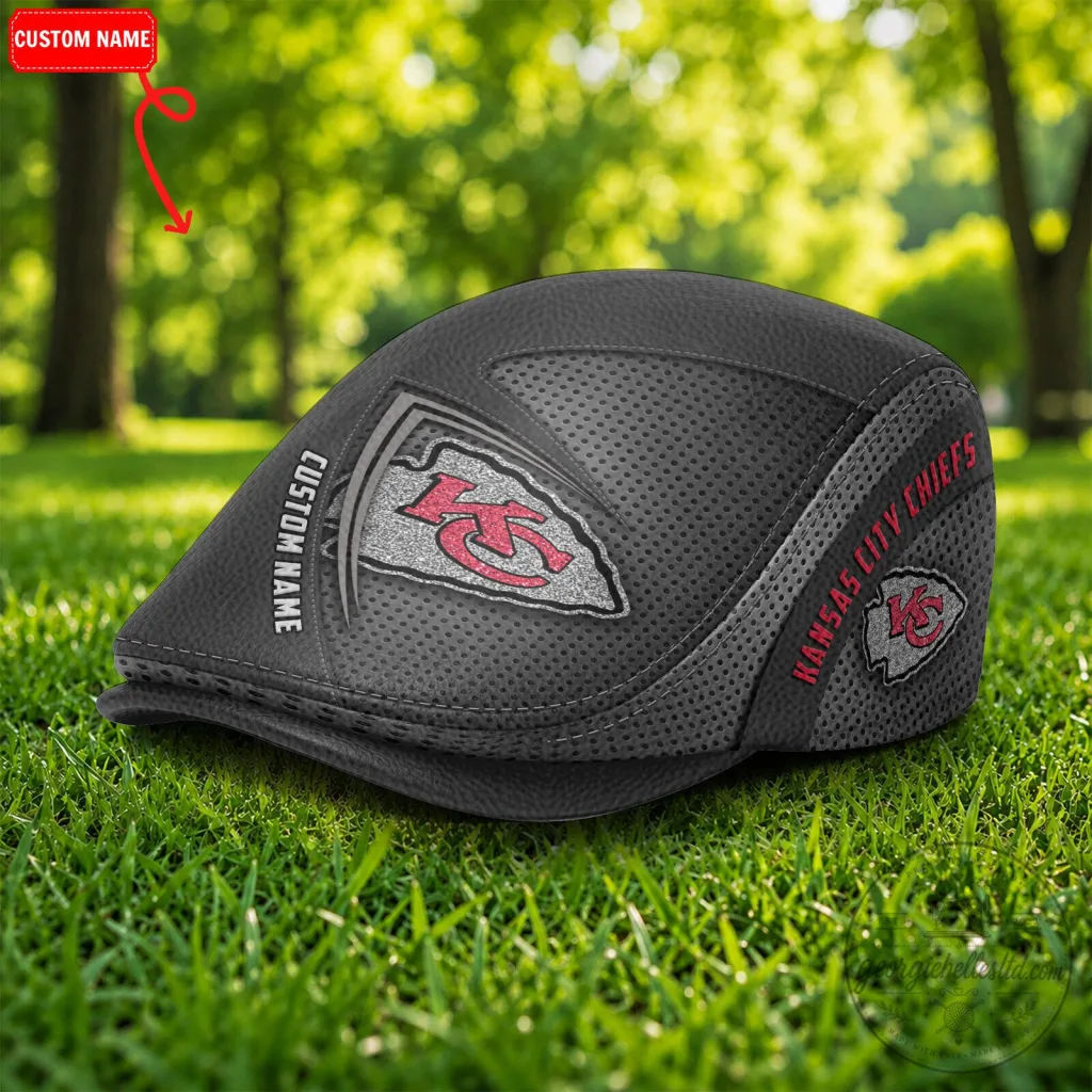 Kansas City Chiefs National Football League Custom Name Flat Cap Hat Kansas City Chiefs National Football League Custom Name Flat Cap Hat